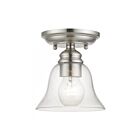 Livex Lighting Moreland 46481-91 1-Lumière 60W Nickel brossé Plafonnier Semi Encastré