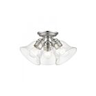 Livex Lighting Moreland 46489-91 3-Lumières 120W Nickel brossé Plafonnier Semi Encastré
