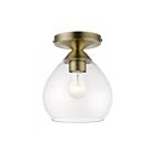 Livex Lighting Catania 46500-01 1-Lumière 60W Laiton antique Plafonnier Semi Encastré