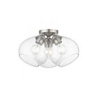 Livex Lighting Catania 46502-91 3-Lumières 180W Nickel brossé Plafonnier Semi Encastré