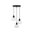 Livex Lighting 46503-04 Catania 3-Lumières 180W Noir avec accents en nickel brossé Suspendu