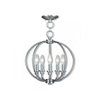 Livex Lighting 4665-91 Milania 5-Lumières 300W Nickel brossé Cabriolet Plafonnier semi-encastré ou Suspendu