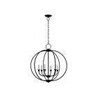 Livex Lighting 4666-04 Milania 6-lumières 360W Noir avec accents en nickel brossé Lustre