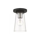 Livex Lighting Cityview 46711-04 1-Lumière 60W Noir avec accents de nickel brossé Plafonnier