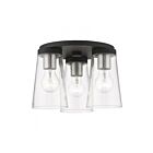 Livex Lighting Cityview 46712-04 3-Lumières 180W Noir avec accents de nickel brossé Plafonnier