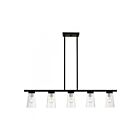Livex Lighting 46715-04 Cityview 5-lumières 300W Noir avec accents en nickel brossé Lustre