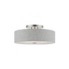 Livex Lighting Dakota 46744-91 4-Lumières 240W Nickel brossé avec des accents blancs brillants Plafonnier Semi Encastré