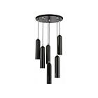 Livex Lighting 46756-68 Ardmore 6-Lumières 360W Noir brillant avec accents en chrome poli Suspendu
