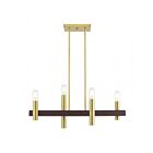 Livex Lighting 46864-76 Helsinki 4-lumières 240W Laiton satiné avec accent bronze Lustre