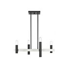 Livex Lighting 46864-91 Helsinki 4-lumières 240W Gris scandinave avec accents en nickel brossé Lustre