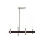 Livex Lighting 46176-68 Tribeca 4-lumières 240W Nickel brossé avec accent bronze Lustre
