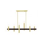 Livex Lighting 46866-12 Helsinki 6-lumières 360W Laiton satiné avec accent bronze Lustre