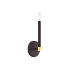 Livex Lighting Karlstad 46881-07 60W 1-Lumière Bronze avec accents de laiton satiné Applique Murale
