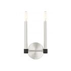 Livex Lighting Karlstad 46882-91 120W 2-Lumières Nickel brossé avec accents noirs Applique Murale