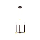 Livex Lighting 46883-07 Karlstad 3-lumières 180W Bronze avec accents en laiton satiné Lustre