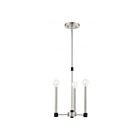 Livex Lighting 46883-91 Karlstad 3-lumières 180W Nickel brossé avec accent noir Lustre