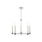 Livex Lighting 46885-91 Karlstad 5-lumières 300W Nickel brossé avec accent noir Lustre