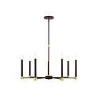 Livex Lighting 46887-07 Karlstad 7-lumières 420W Bronze avec accents en laiton satiné Lustre