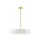 Livex Lighting 46924-12 Venlo 4-Lumières 160W Laiton satiné avec accents blancs brillants Suspendu