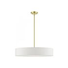Livex Lighting 46925-12 Venlo 5-Lumières 200W Laiton satiné avec accents blancs brillants Suspendu
