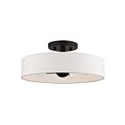 Livex Lighting Venlo 46927-04 4-Lumières 160W Noir avec accents de nickel brossé Plafonnier Semi Encastré
