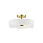 Livex Lighting Venlo 46927-12 4-Lumières 160W Laiton satiné avec accents blancs brillants Plafonnier Semi Encastré