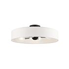 Livex Lighting Venlo 46928-04 4-Lumières 160W Noir avec accents de nickel brossé Plafonnier Semi Encastré