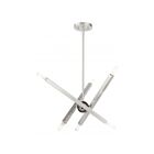 Livex Lighting 46984-91 Monaco 6-lumières 360W Nickel brossé avec accents chromés noirs Lustre