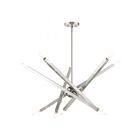 Livex Lighting 46986-91 Monaco 10-lumières 600W Nickel brossé avec accents chromés noirs Lustre