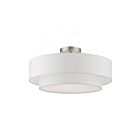 Livex Lighting Meridian 47154-91 3-Lumières 120W Nickel brossé Plafonnier Semi Encastré