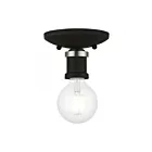 Livex Lighting Lansdale 47160-04 1-Lumière 40W Noir avec accents de nickel brossé Plafonnier