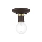 Livex Lighting Lansdale 47160-07 1-Lumière 40W Bronze avec accents de laiton antique Plafonnier