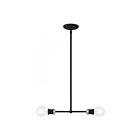 Livex Lighting 47162-04 Lansdale 2-lumières 120W Noir avec accents en nickel brossé Lustre
