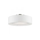 Livex Lighting Gilmore 47174-91 4-Lumières 160W Nickel brossé avec des accents blancs brillants Plafonnier Semi Encastré