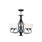 Livex Lighting 4765-04 Brookside 5-lumières 500W Noir Lustre