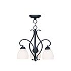 Livex Lighting 4773-04 Brookside 3-Lumières 300W Noir Cabriolet Plafonnier semi-encastré ou Suspendu