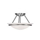 Livex Lighting Newburgh 4823-91 2-Lumières 120W Nickel brossé Plafonnier Semi Encastré