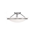 Livex Lighting Newburgh 4824-91 3-Lumières 225W Nickel brossé Plafonnier Semi Encastré