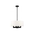 Livex Lighting 48784-04 Cresthaven 4-lumières 240W Noir avec accents en nickel brossé Lustre