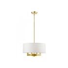 Livex Lighting 48784-12 Cresthaven 4-lumières 240W Laiton satiné Lustre