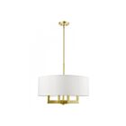 Livex Lighting 48786-12 Cresthaven 4-lumières 240W Laiton satiné Lustre