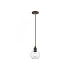 Livex Lighting 48971-07 Downtown 1-Lumière 60W Bronze avec accents en laiton antique Suspendu