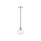 Livex Lighting 48971-12 Downtown 1-Lumière 60W Laiton satiné Suspendu