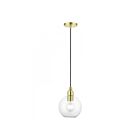 Livex Lighting 48972-12 Downtown 1-Lumière 60W Laiton satiné Suspendu