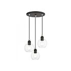 Livex Lighting 48973-04 Downtown 3-Lumières 180W Noir avec accents en nickel brossé Suspendu