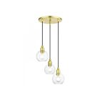 Livex Lighting 48973-12 Downtown 3-Lumières 180W Laiton satiné Suspendu