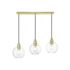 Livex Lighting 48974-12 Downtown 3-lumières 180W Laiton satiné Lustre