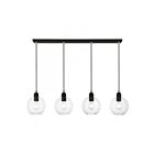 Livex Lighting 48976-04 Downtown 4-lumières 240W Noir avec accents en nickel brossé Lustre
