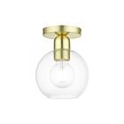 Livex Lighting Downtown 48977-12 1-Lumière 40W Laiton satiné Plafonnier Semi Encastré