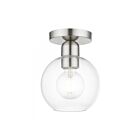 Livex Lighting Downtown 48977-91 1-Lumière 40W Nickel brossé Plafonnier Semi Encastré